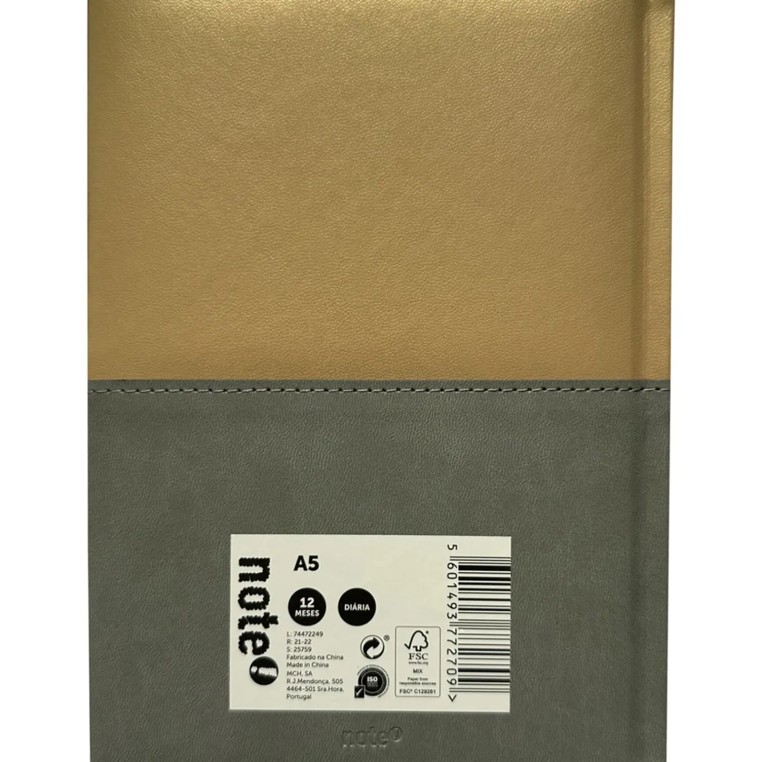 Agenda A5 Bicolor Metalizada Note! (artigo sortido)