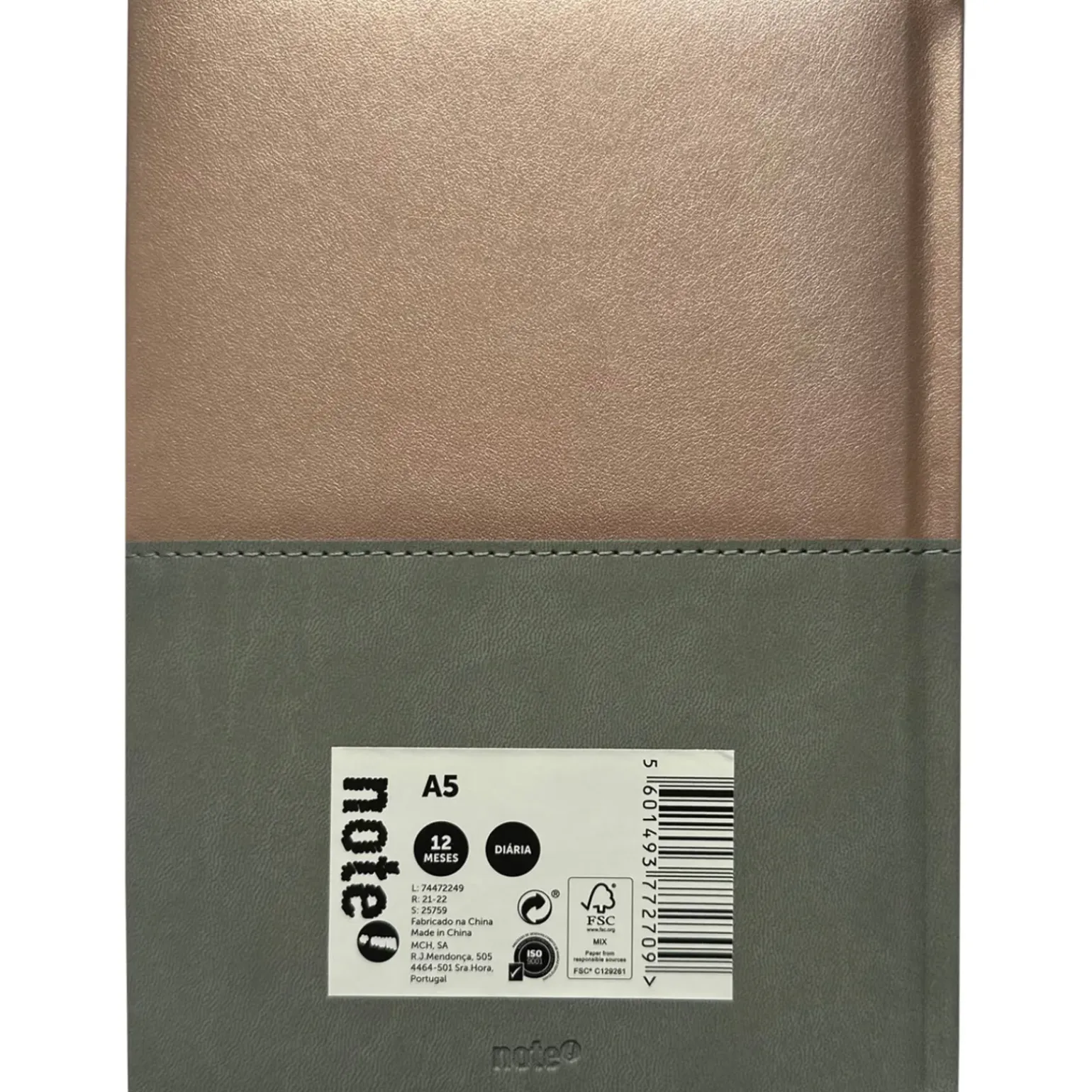 Agenda A5 Bicolor Metalizada Note! (artigo sortido)