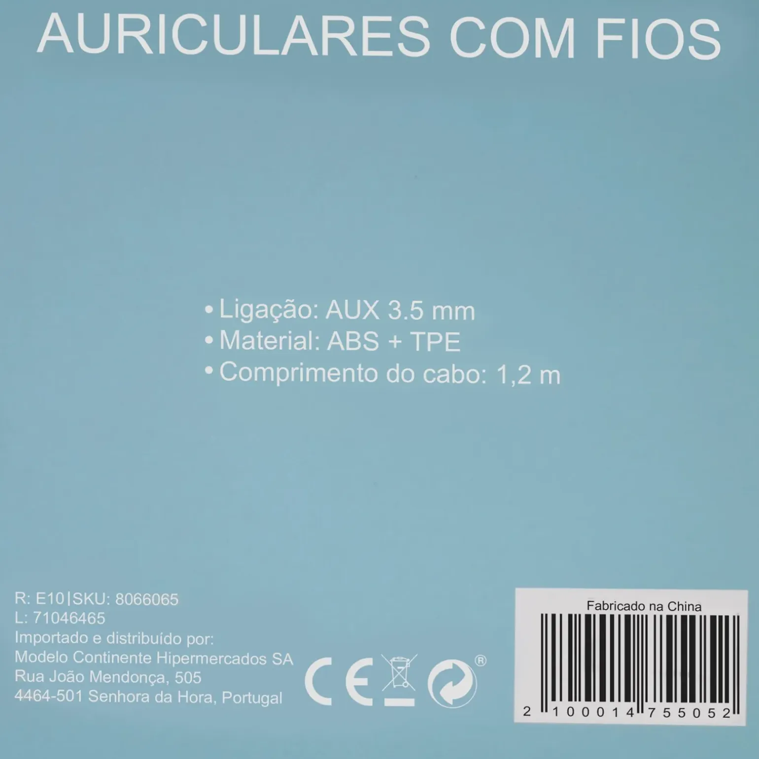 Auriculares Com Fios Aqua Sky