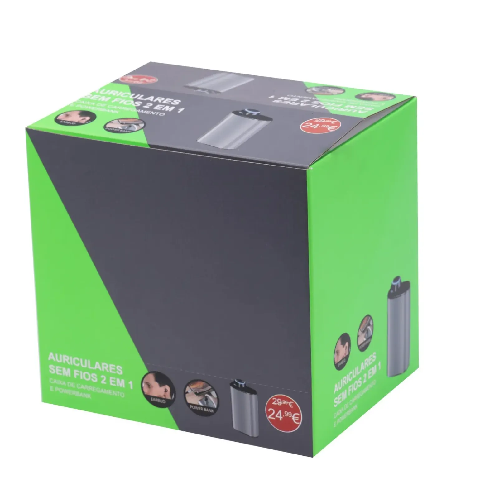 Auriculares Sem Fios 2 Em 1 Com Carregador