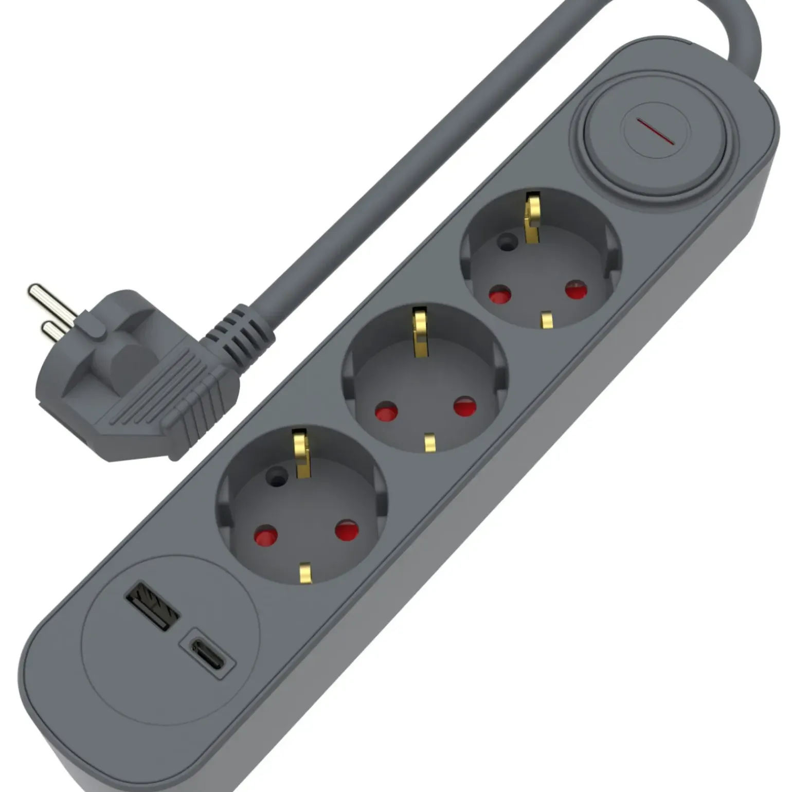 Bloco Cinza 3Tom Com Int 1Usb 1,5M