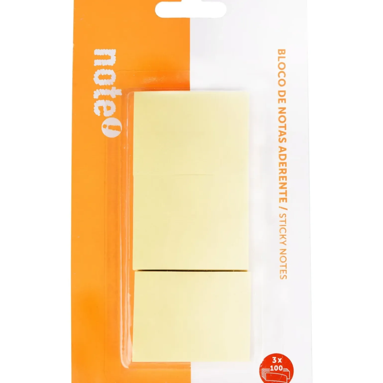 Bloco de Notas Aderente 5 x 4 x 3cm 3 unidades Amarelo Note!