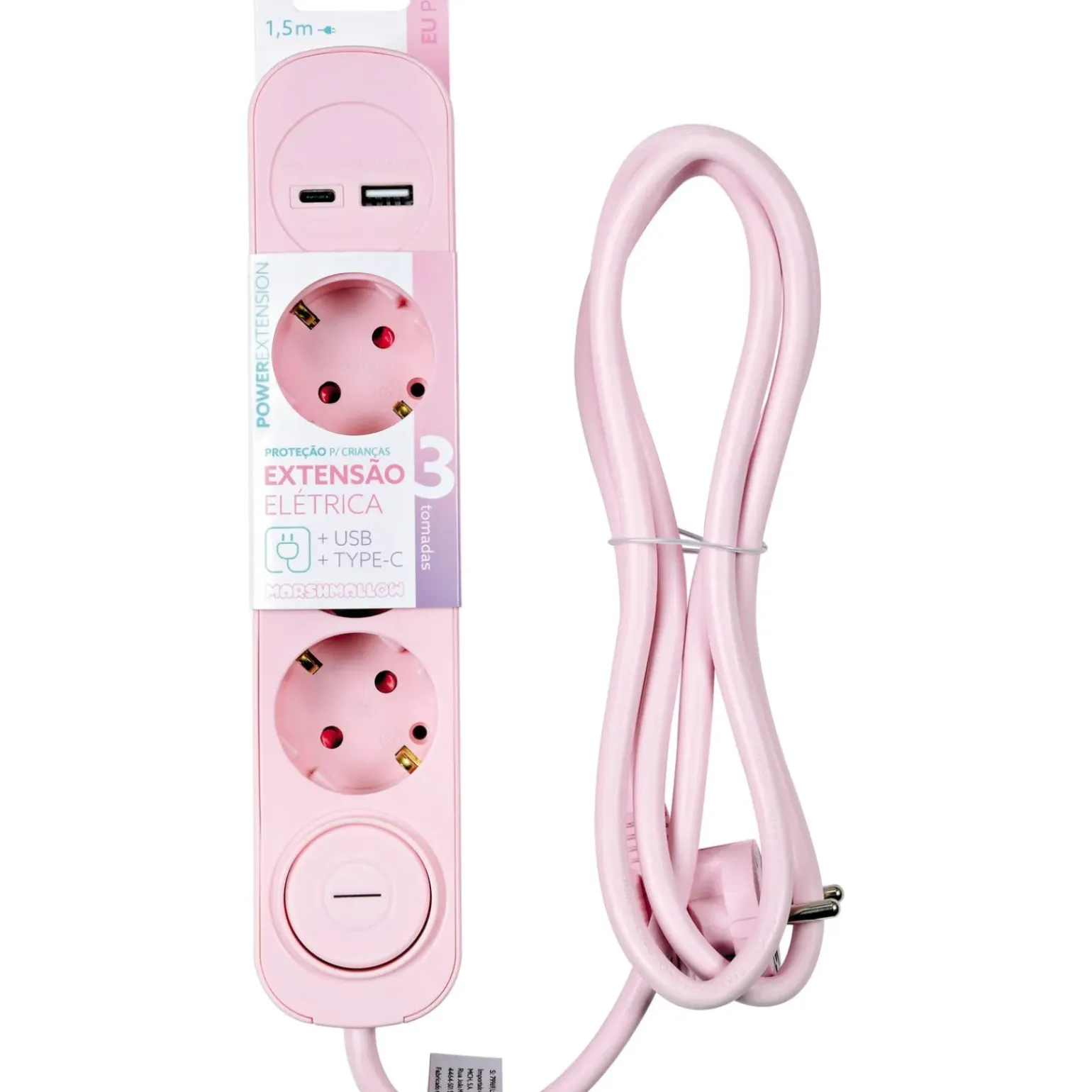 Bloco Rosa 3Tom C/Int 1Usb 1,5M