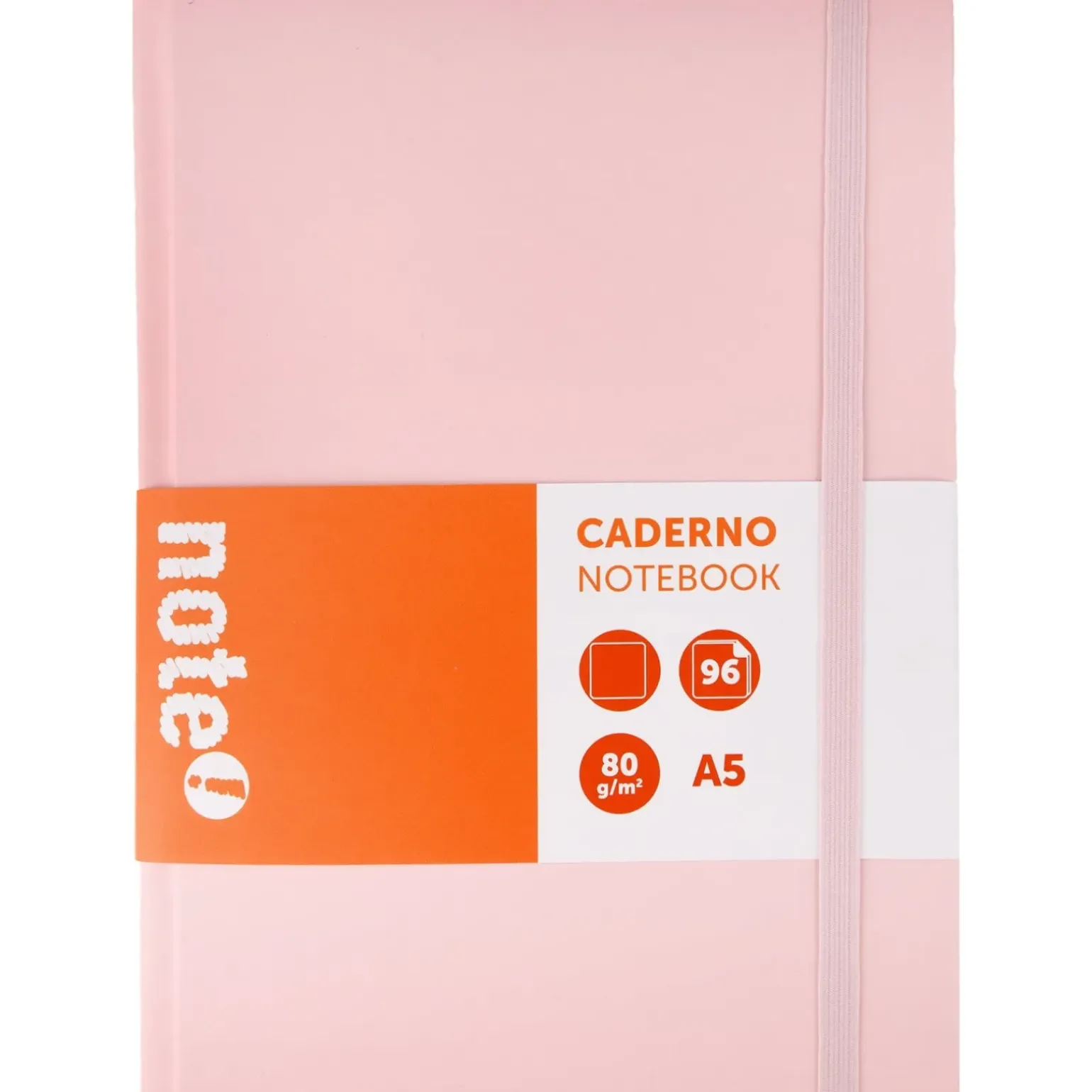 Caderno Agrafado A5 Capa Dura Com Elástico Liso Pastel