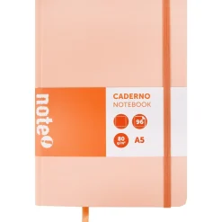 Caderno Agrafado A5 Capa Dura Com Elástico Liso Pastel