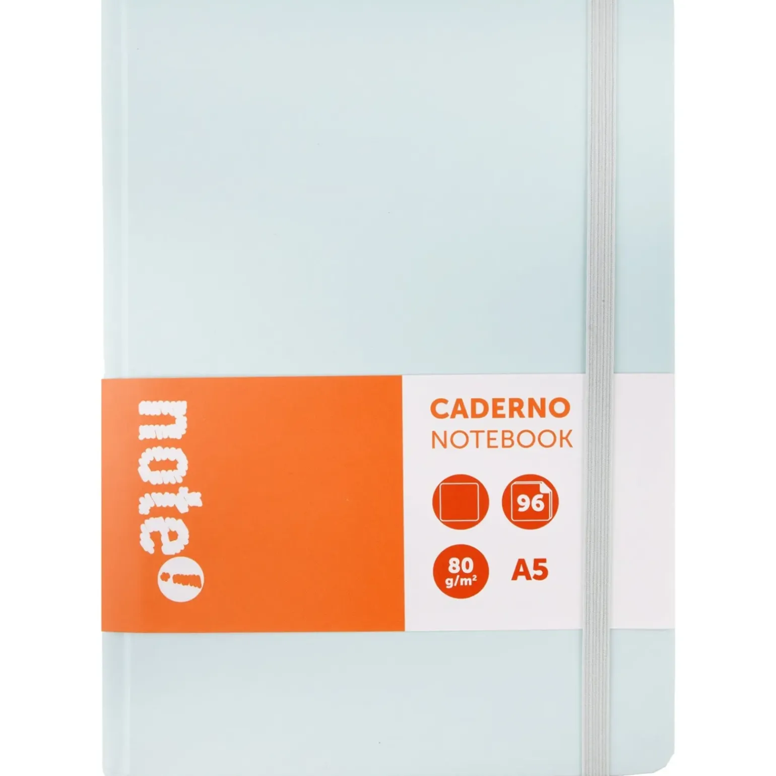 Caderno Agrafado A5 Capa Dura Com Elástico Liso Pastel