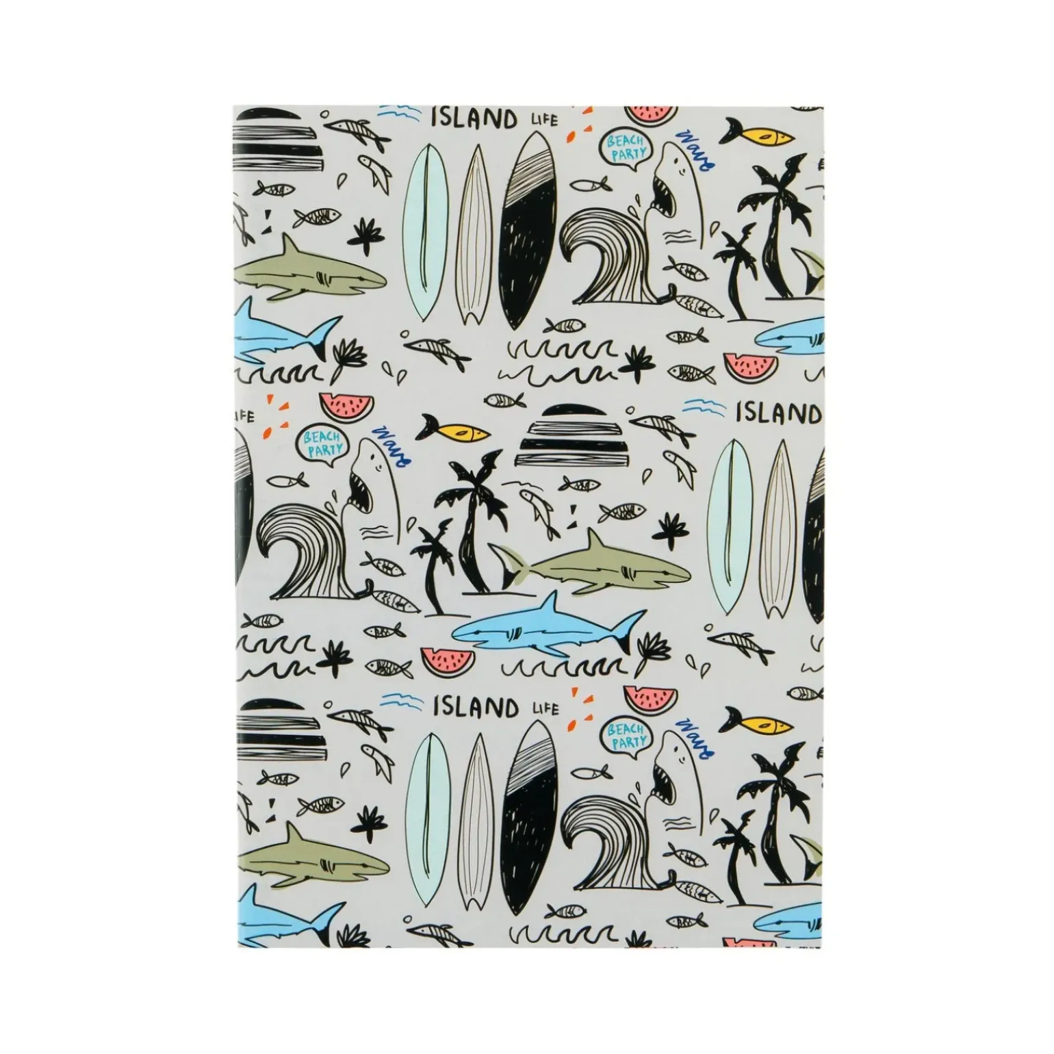 Caderno Agrafado A4 Preto 40 Folhas 60G Beach/Retro