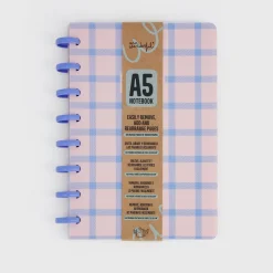 Caderno A5 - Xadrez Azul e Rosa