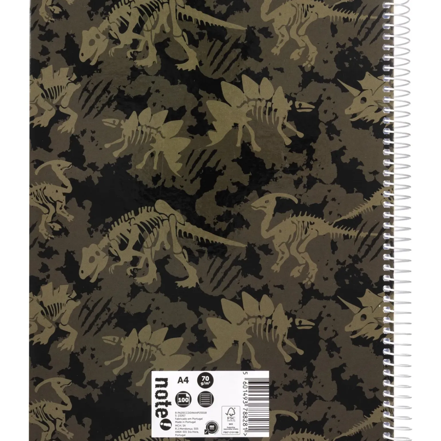 Caderno Espiral A4 Capa Dura Pautado 100 Folhas T-Rex Note!