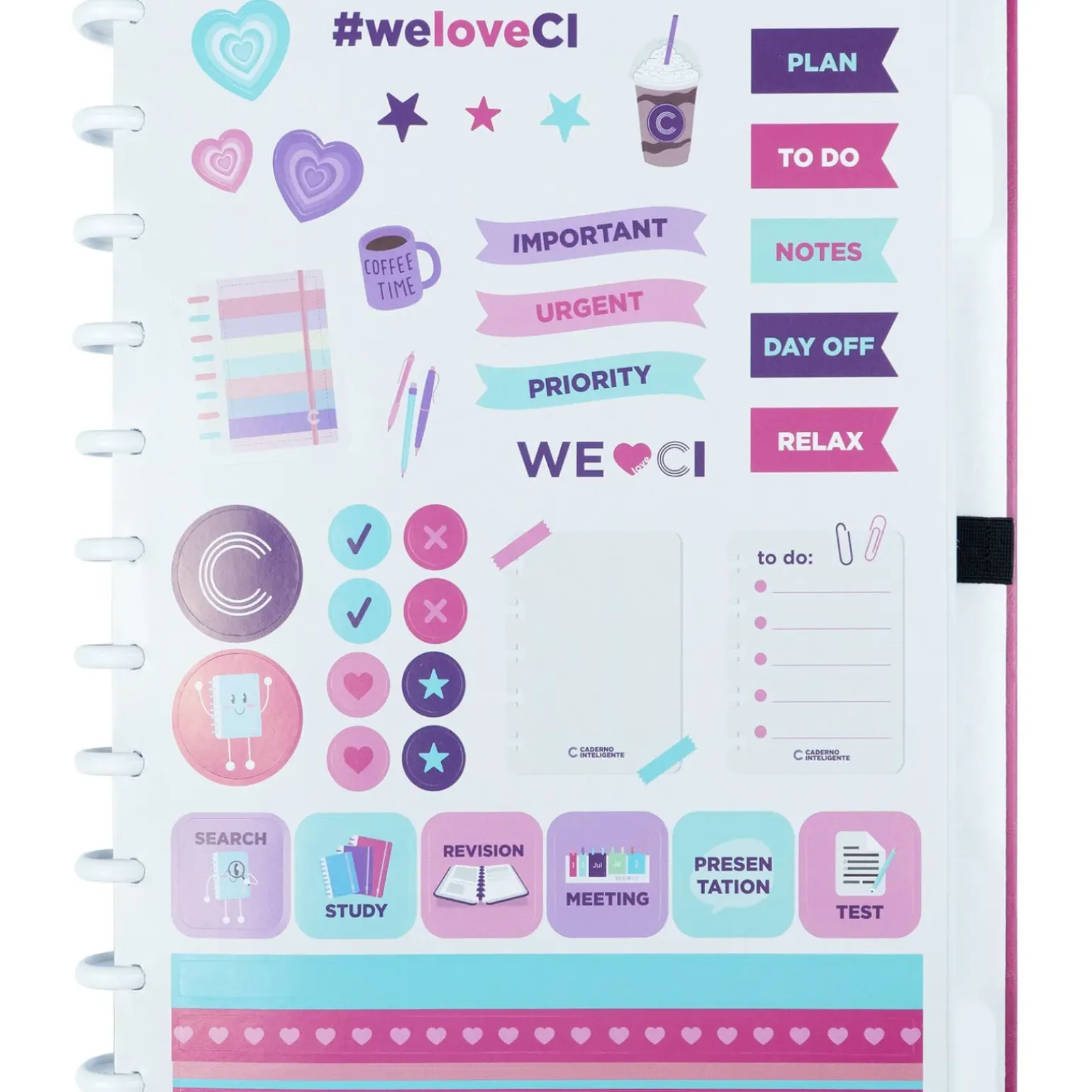 Caderno Inteligente Grande Premier Rosa CI
