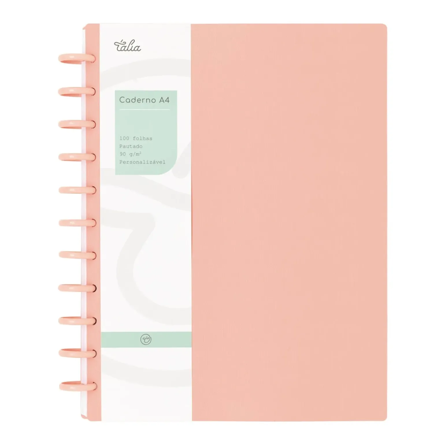 Caderno Smart A4 Pautado 100 folhas Pessego Talia