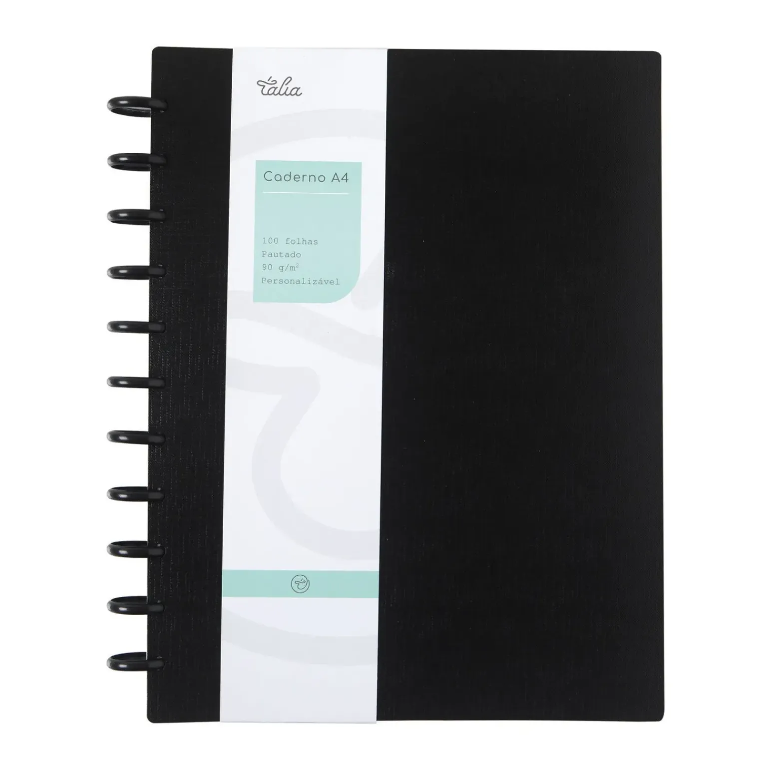 Caderno Smart A4 Pautado 100 Folhas Preto Talia