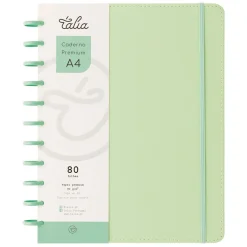 Caderno Smart com Elástico Espiral A4 Pautado Verde