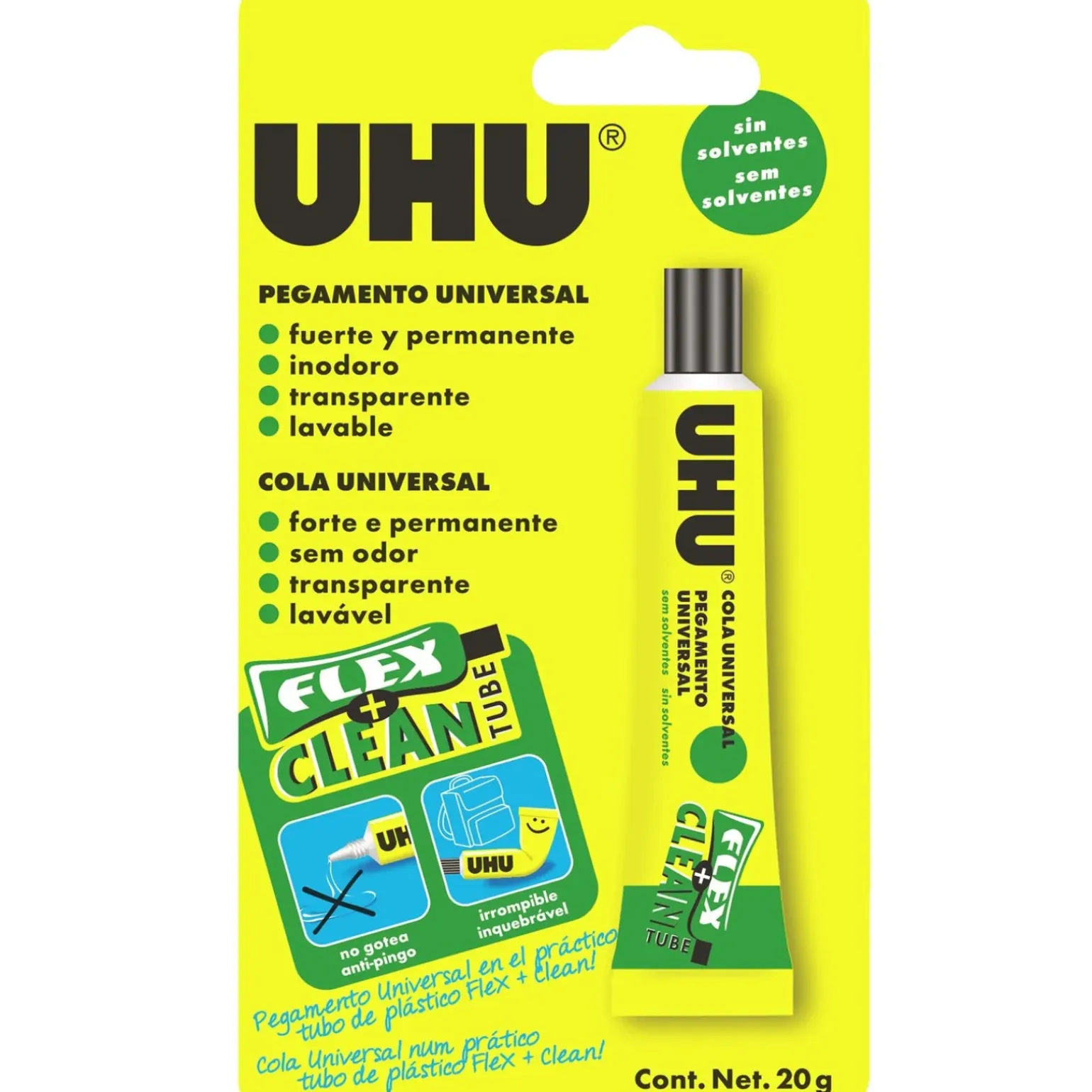 Cola Universal sem Solventes Tubo Plástico 20ml UHU