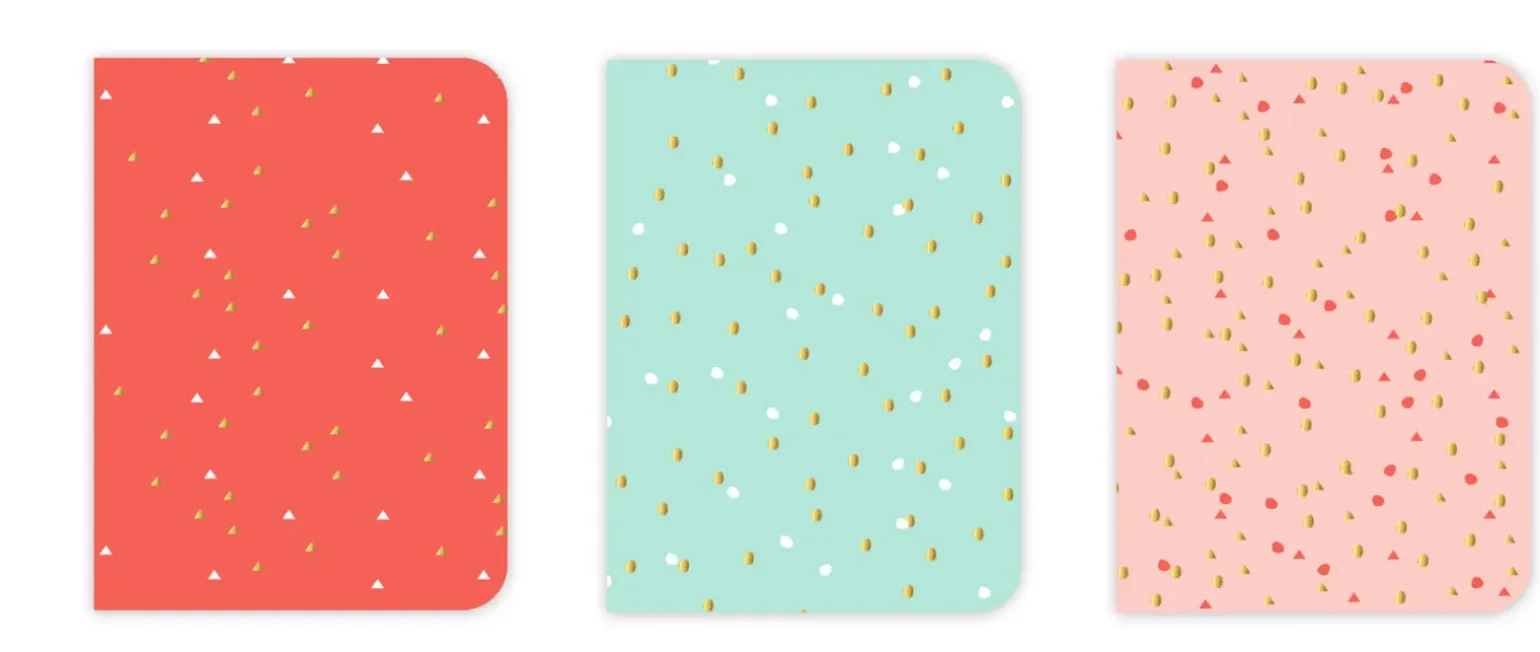 Conjunto 3 Cadernos A6 - Gold (artigo sortido)