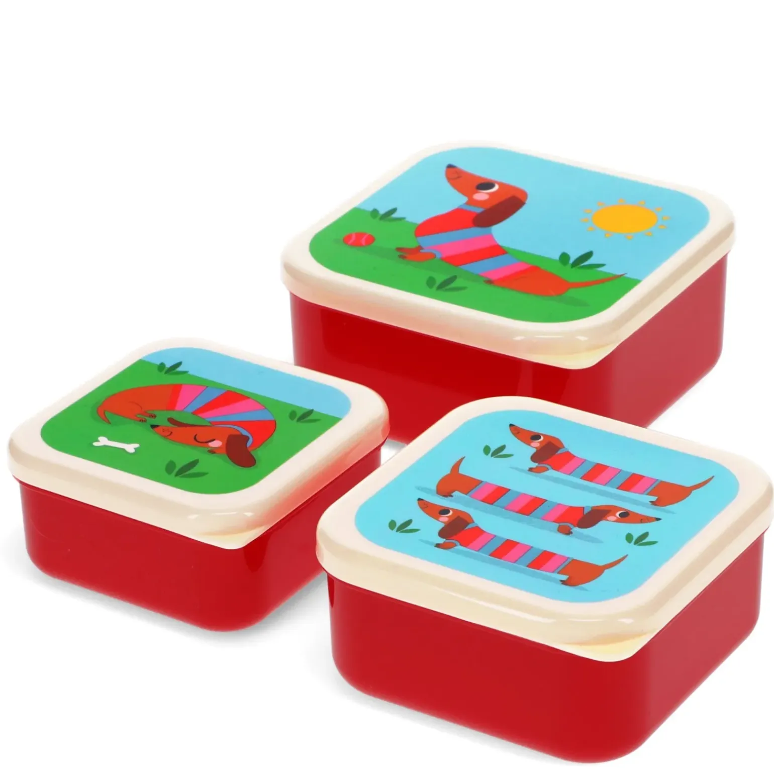 Conjunto 3 Caixa Lanche - Sausage Dog