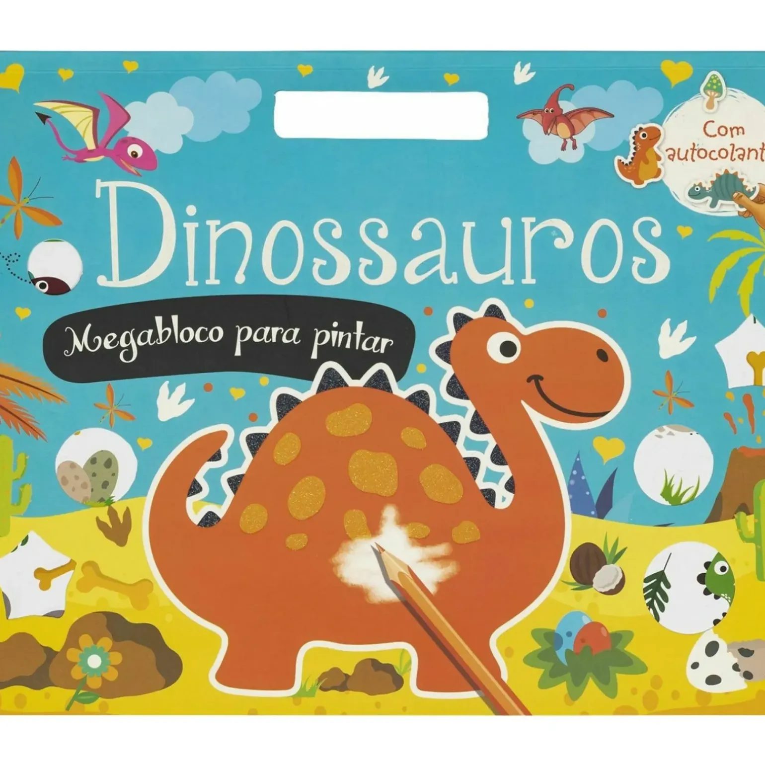 Dinossauros - Megabloco para Pintar com Autocolantes