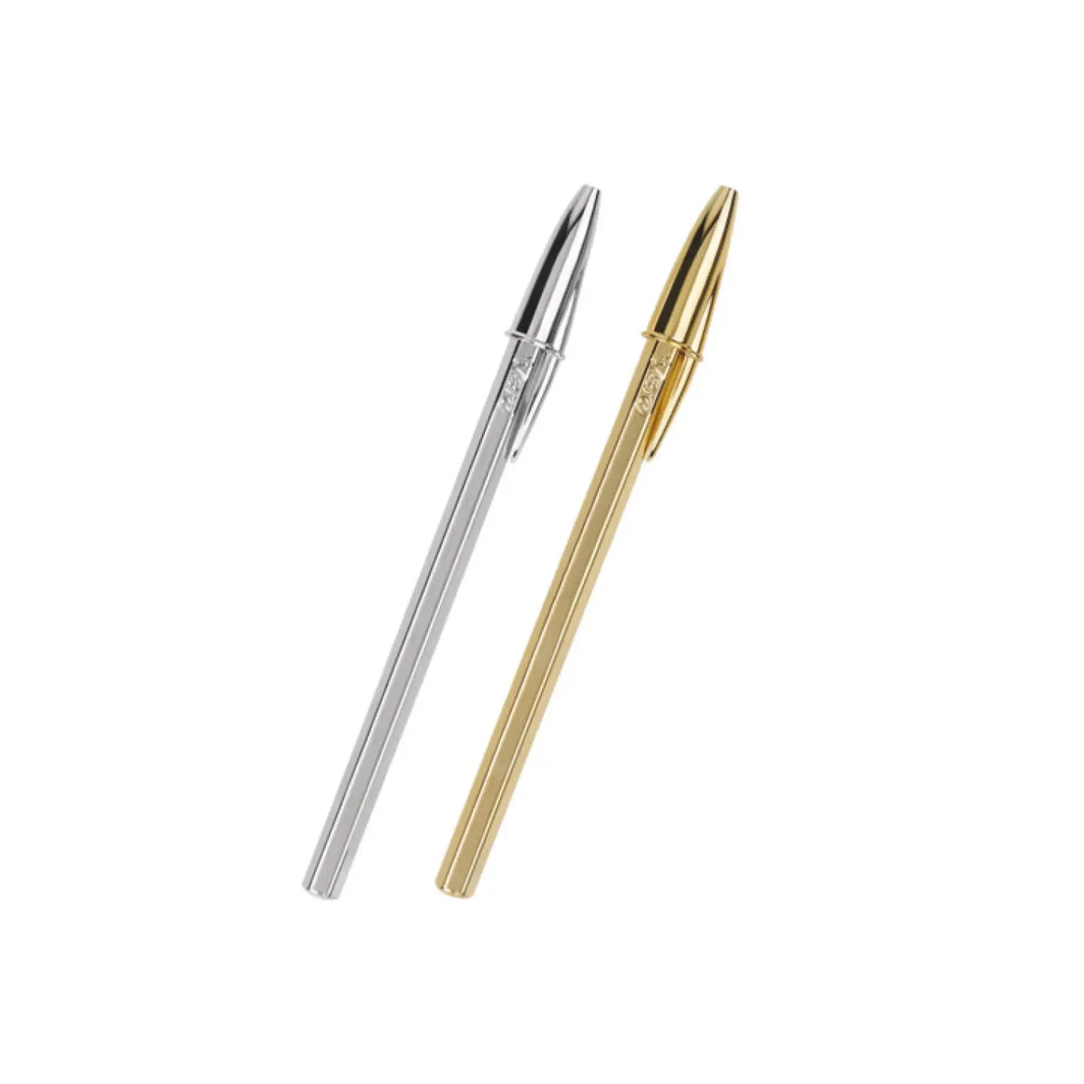 Esferográfica Cristal Shine Dourada e Prateada Bic