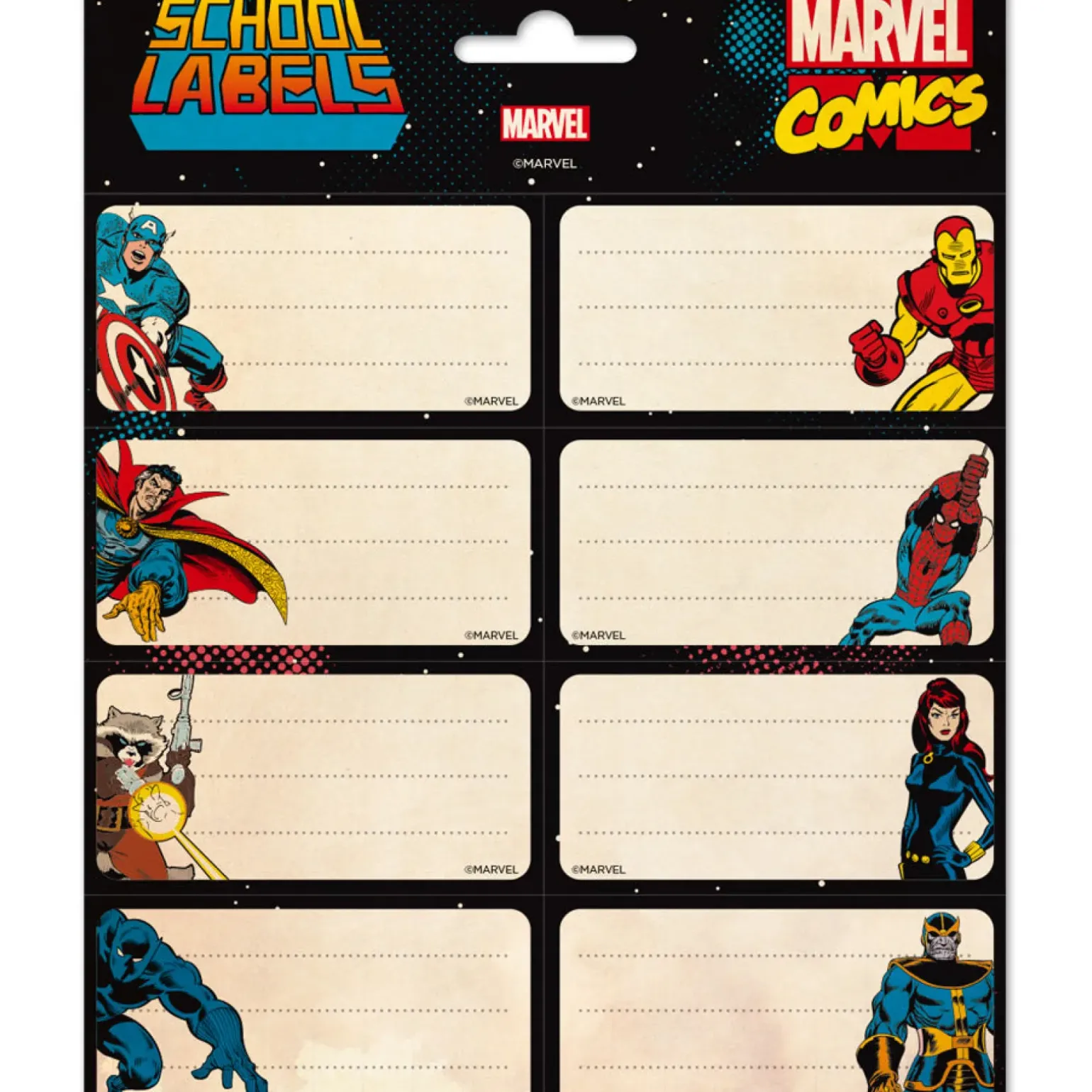 Etiquetas Adesivas Comics Avengers Marvel