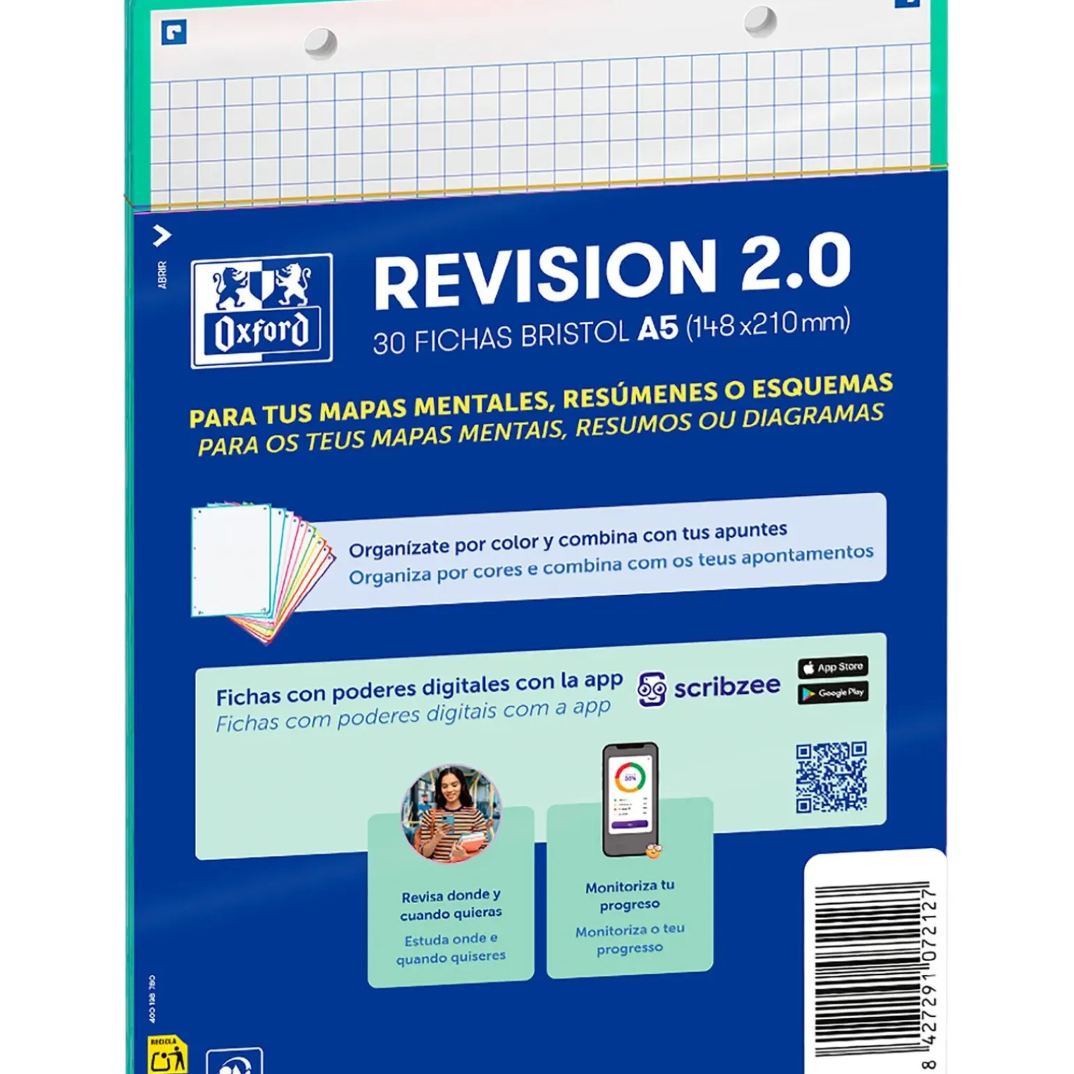 Flashcards 2.0 A5 30 Folhas Icemint Oxford