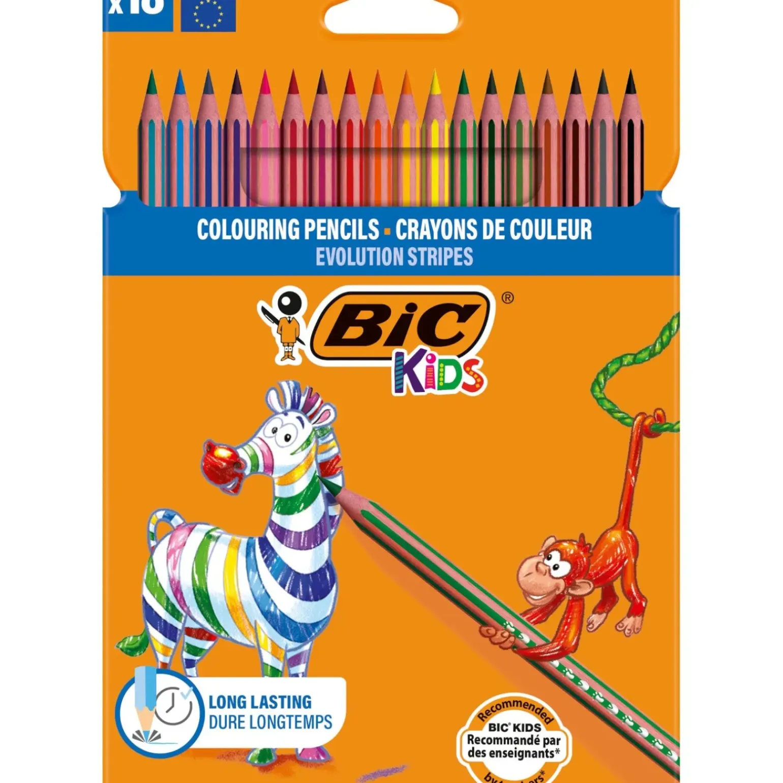 Lápis Cor Bic Kids Evolution Stripes 18 Unidades