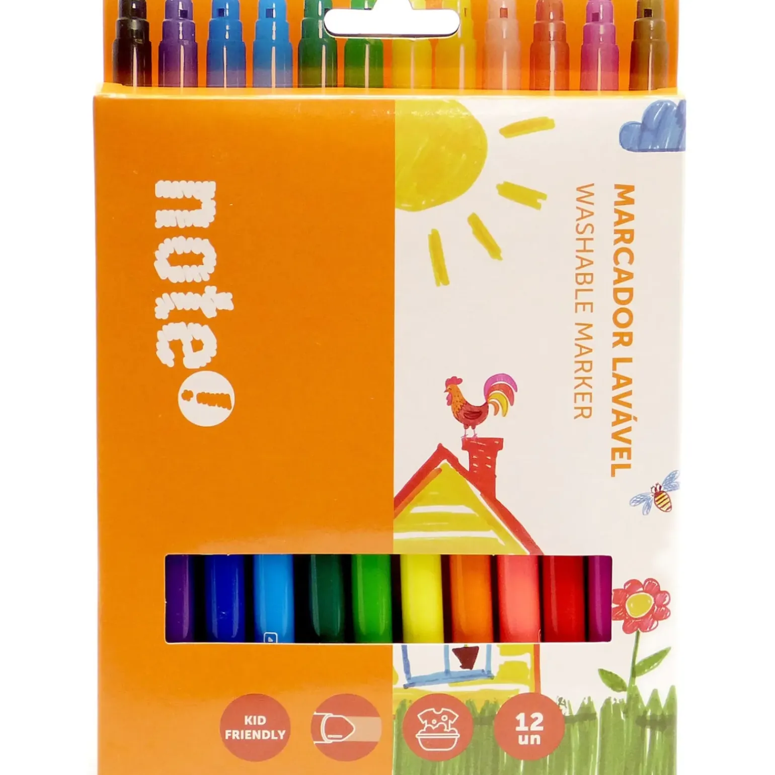 Marcadores Colorir Lavaveis 12 Unidades Note!