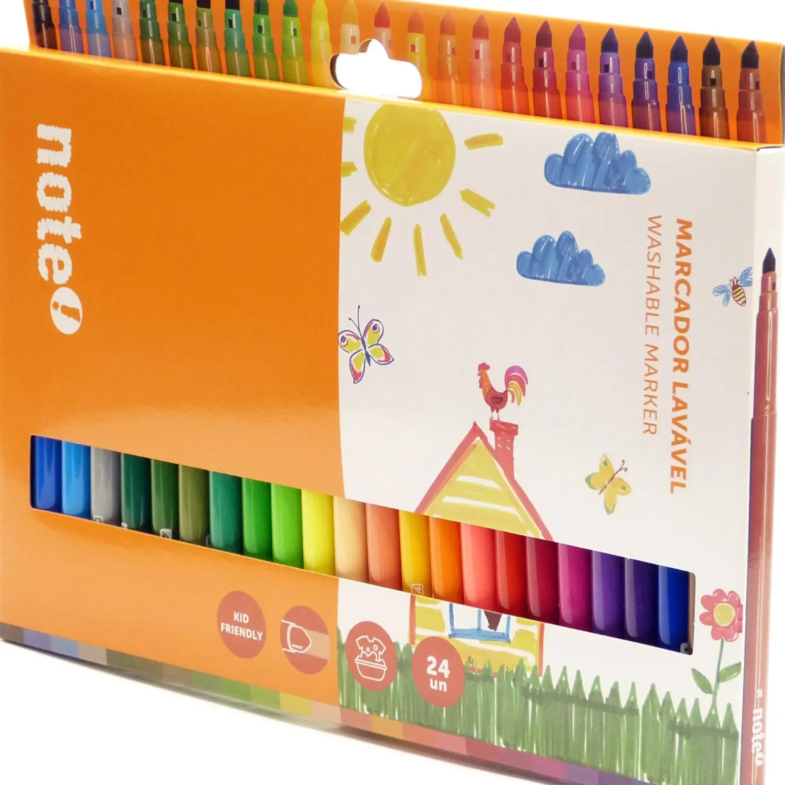 Marcadores Colorir Lavaveis 24 Unidades Note!