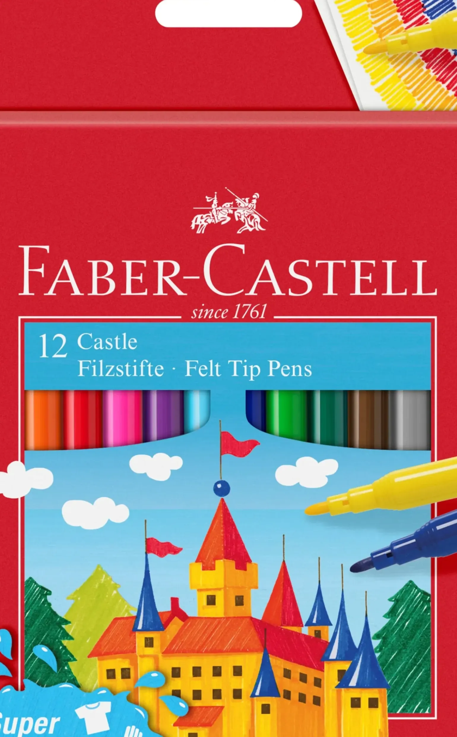 Marcadores de Colorir Finos 12 unidades Faber Castell