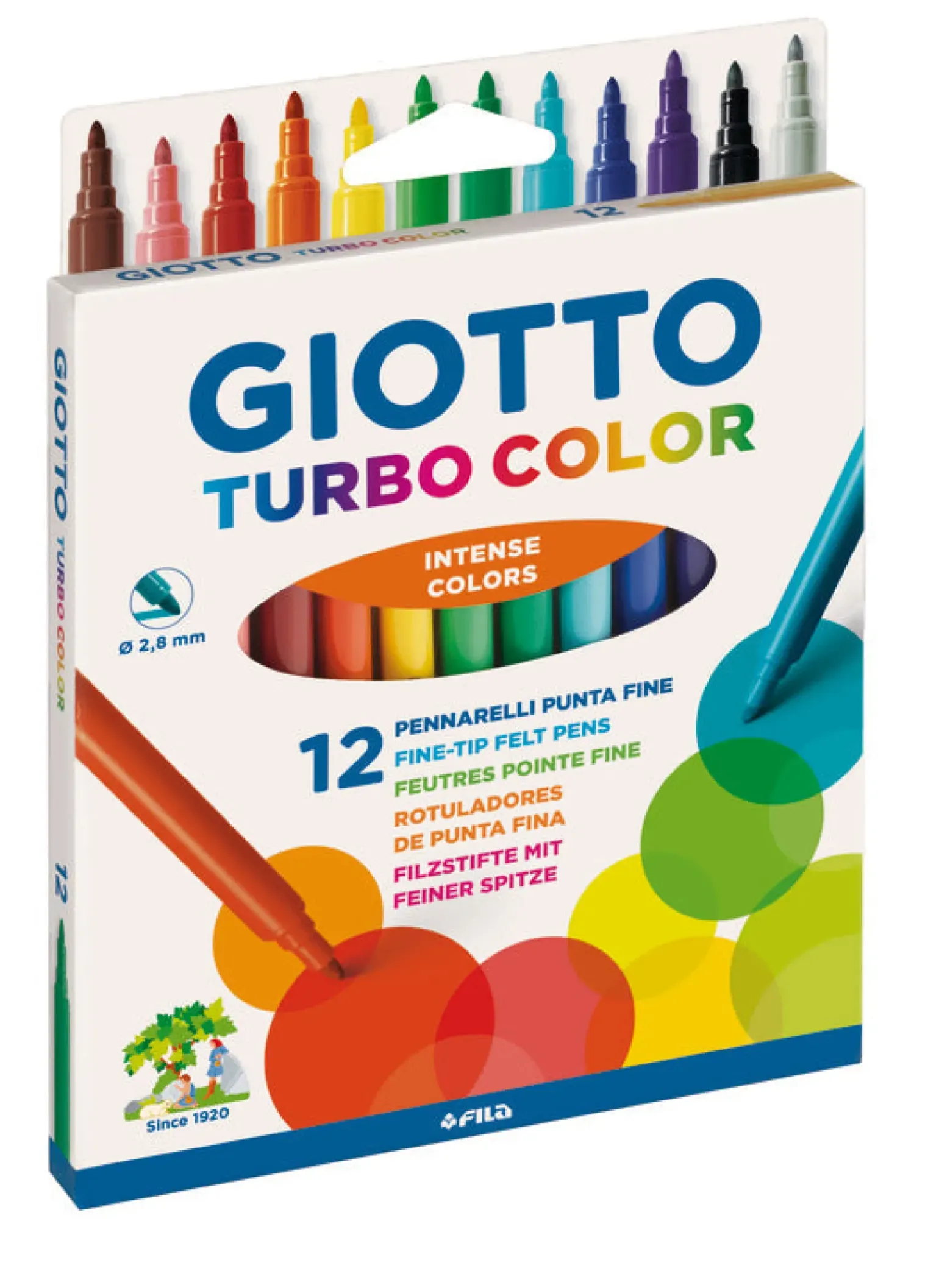 Marcadores de Colorir Fino 12 unidades Giotto
