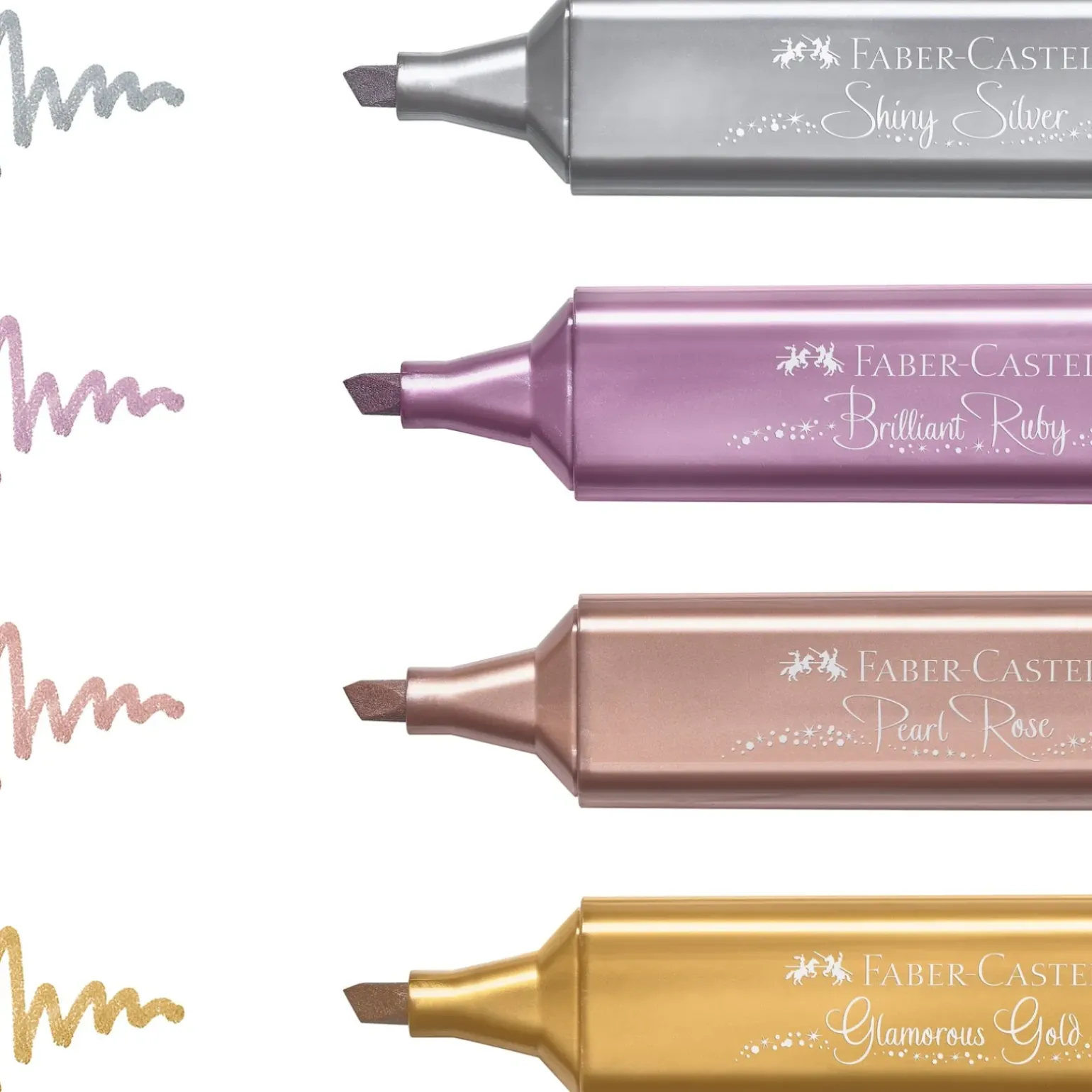Marcadores Textliner Cores Metálicas 4 unidades Faber Castell