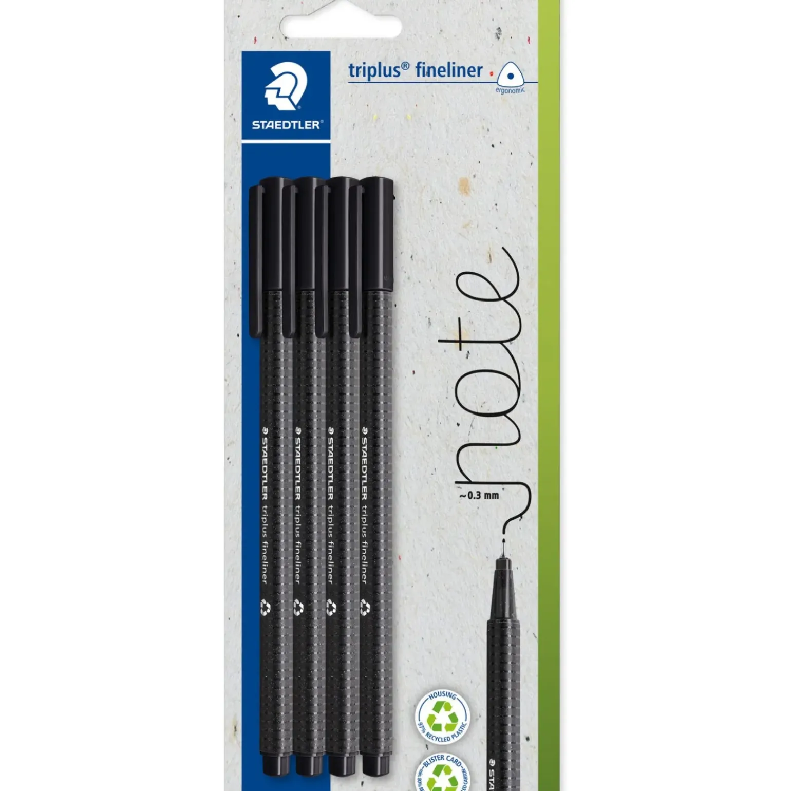 Marcadores Triplus Fineliner 3+1 Preto Staedtler