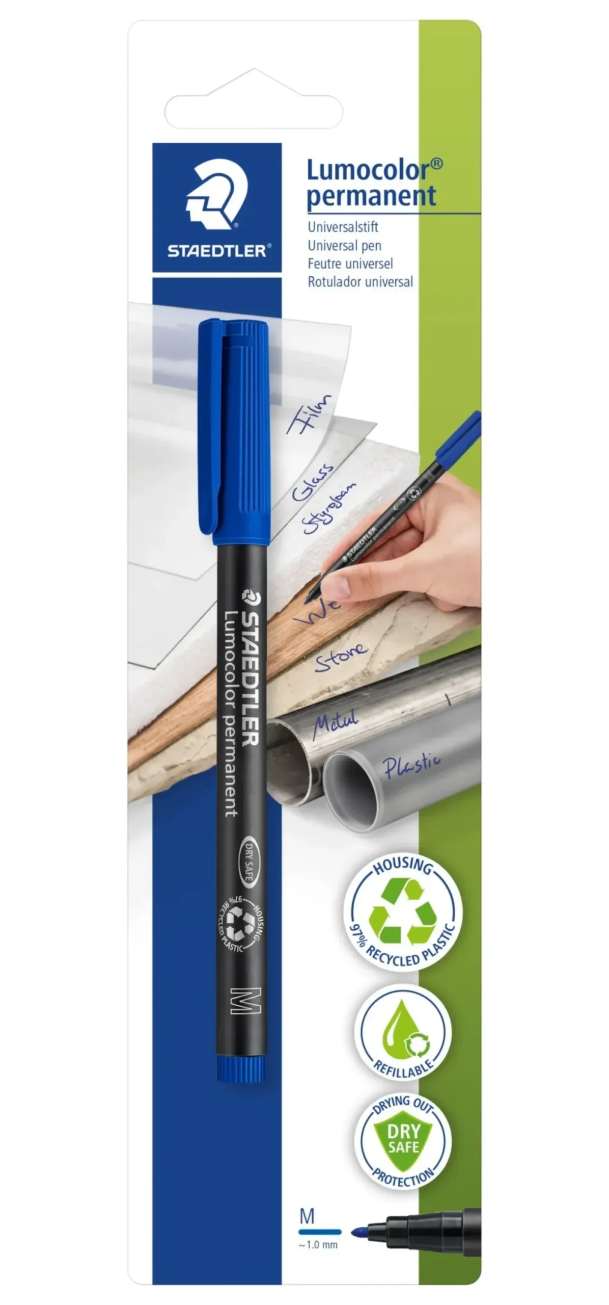 Marcador Permanente Médio de Tinta Azul