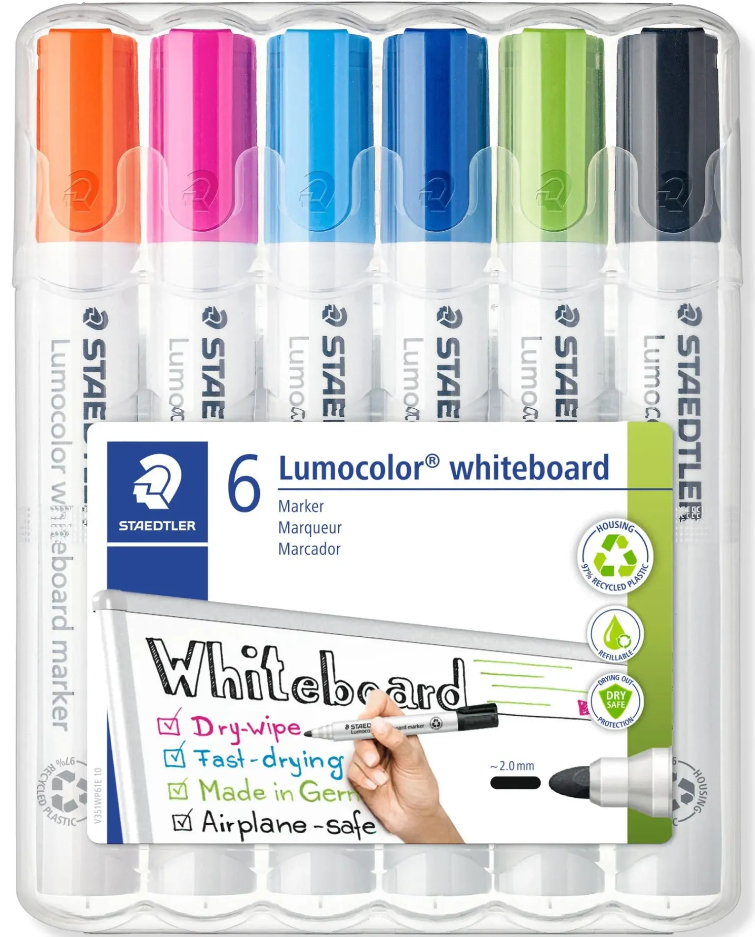 Marcador Quadro Branco Lumocolor 6 unidades Staedtler