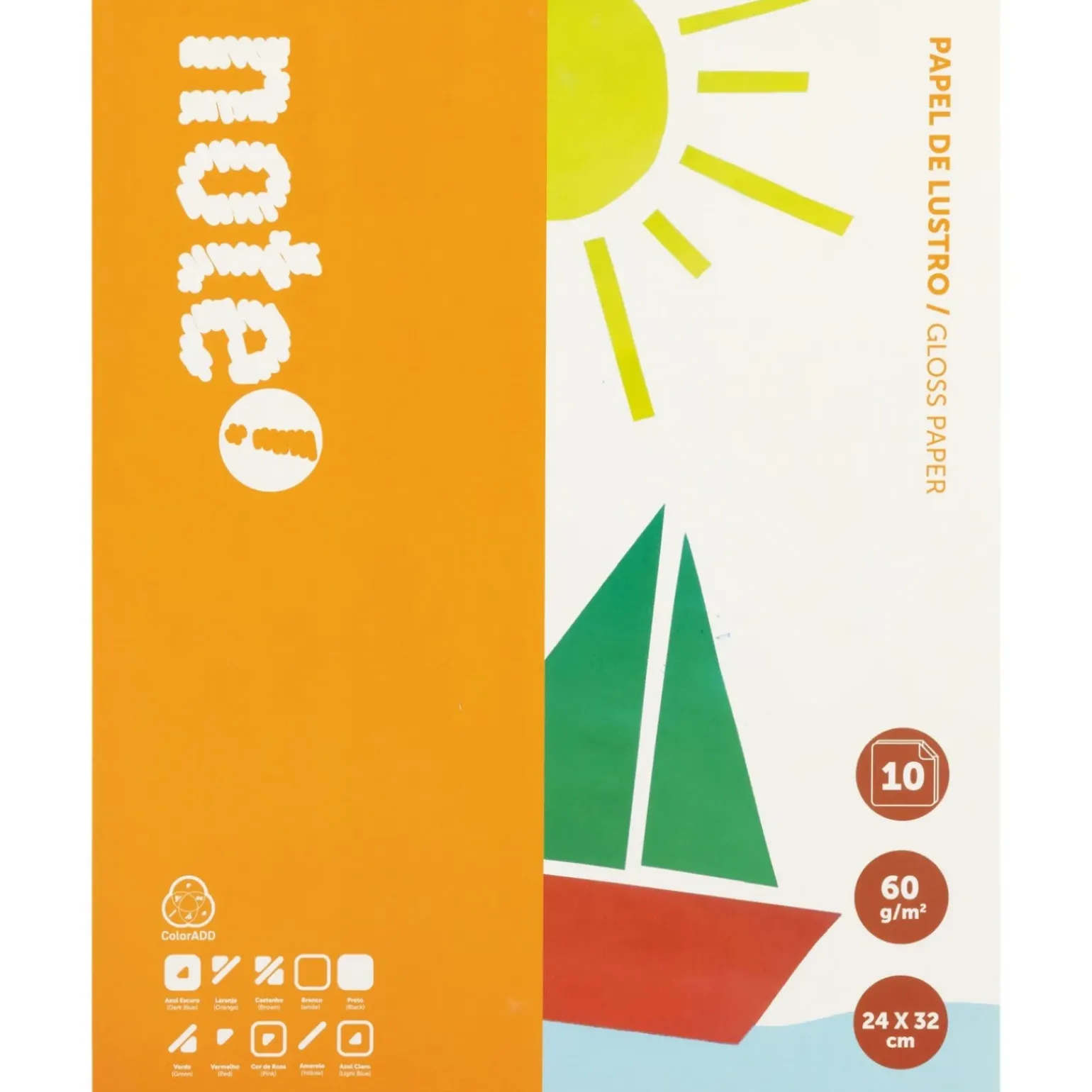 Papel de Lustro 24 x 32cm 10 Folhas Note!