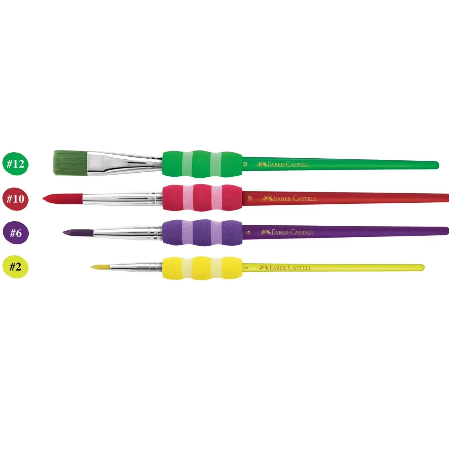 Pincéis Soft Touch nº 2/4/10/12 4 unidades Faber Castell