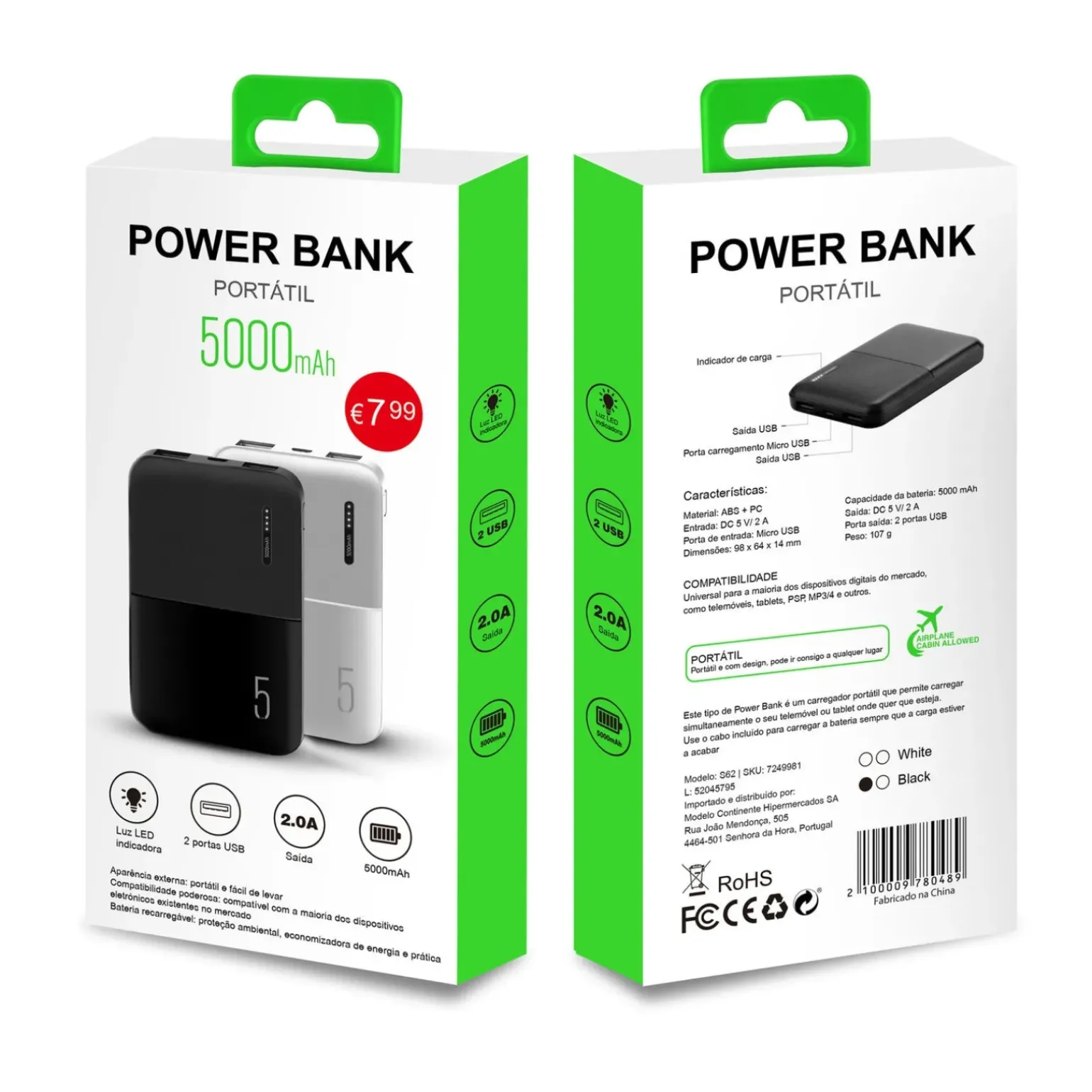 Powerbank 5.000Mah USB 5V