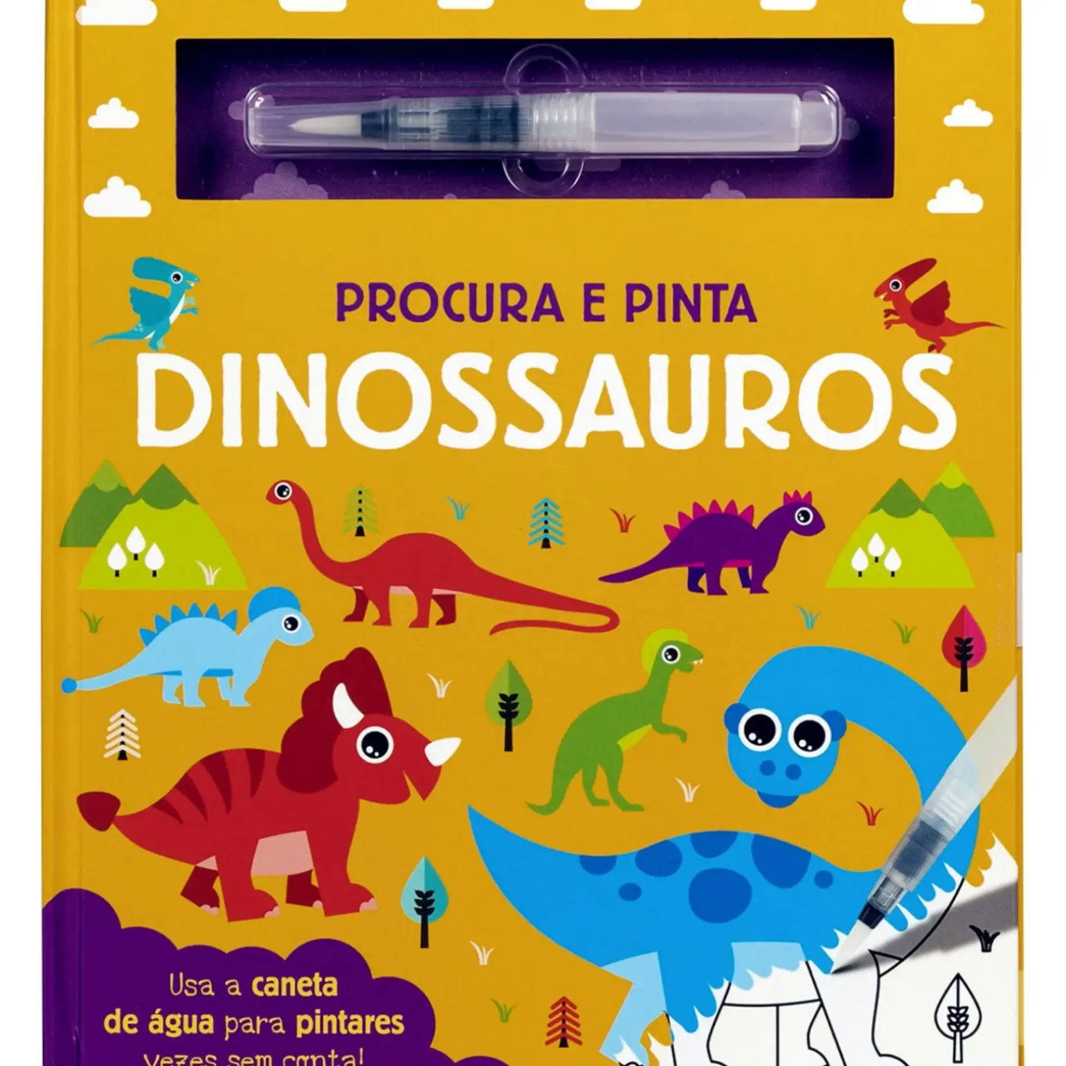 Procura e Pinta Dinossauros - Livro com Caneta de Água