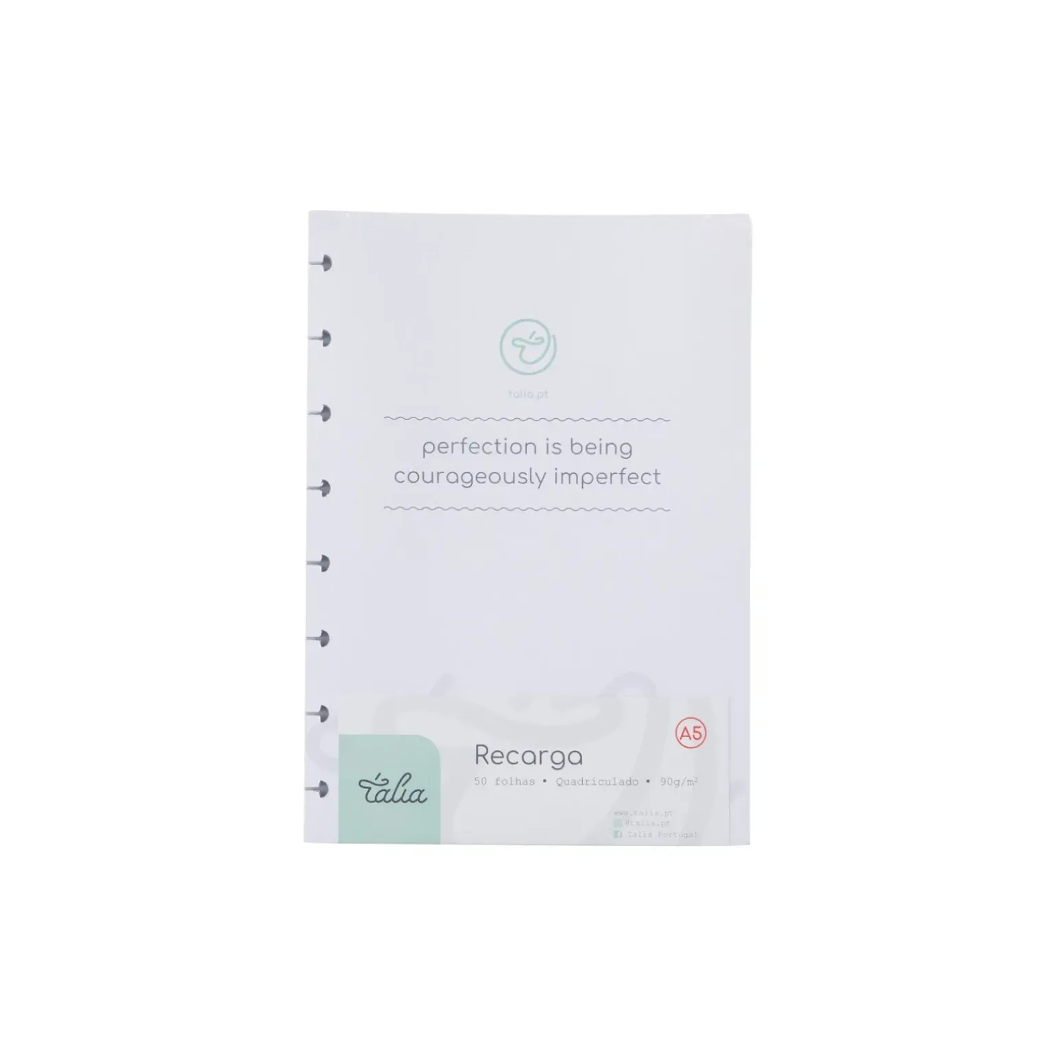 Recarga Papel A5 Quadriculado para Caderno Smart
